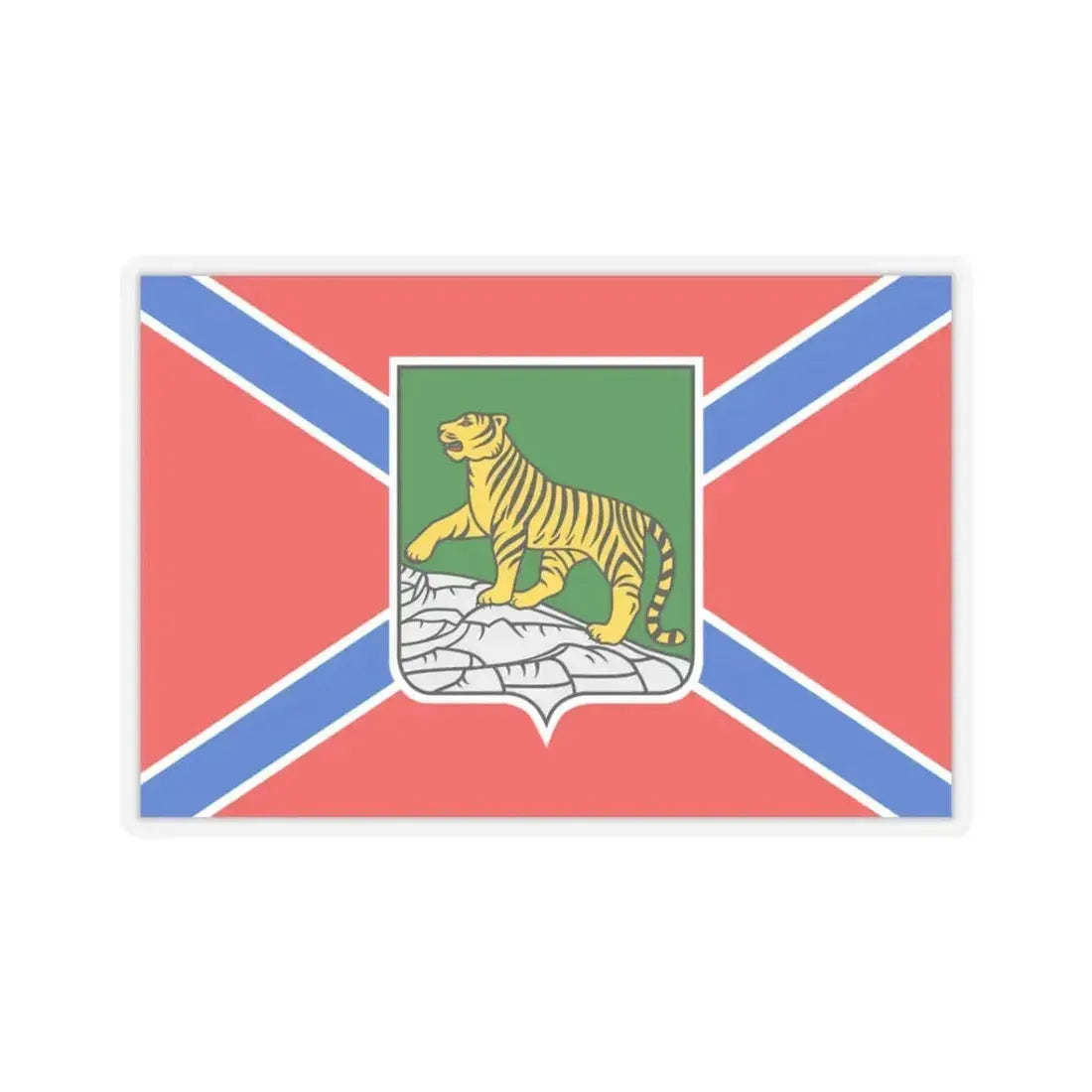 Flag of Vladivostok Russia - STICKER Vinyl Kiss-Cut Decal 3 Inch Transparent - The Sticker Space