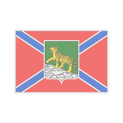 Flag of Vladivostok Russia - STICKER Vinyl Kiss-Cut Decal 3 Inch Transparent - The Sticker Space