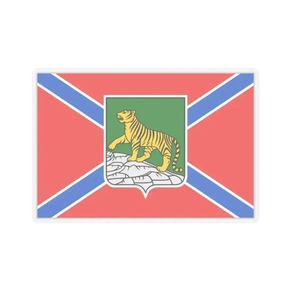 Flag of Vladivostok Russia - STICKER Vinyl Kiss-Cut Decal 4 Inch Transparent - The Sticker Space