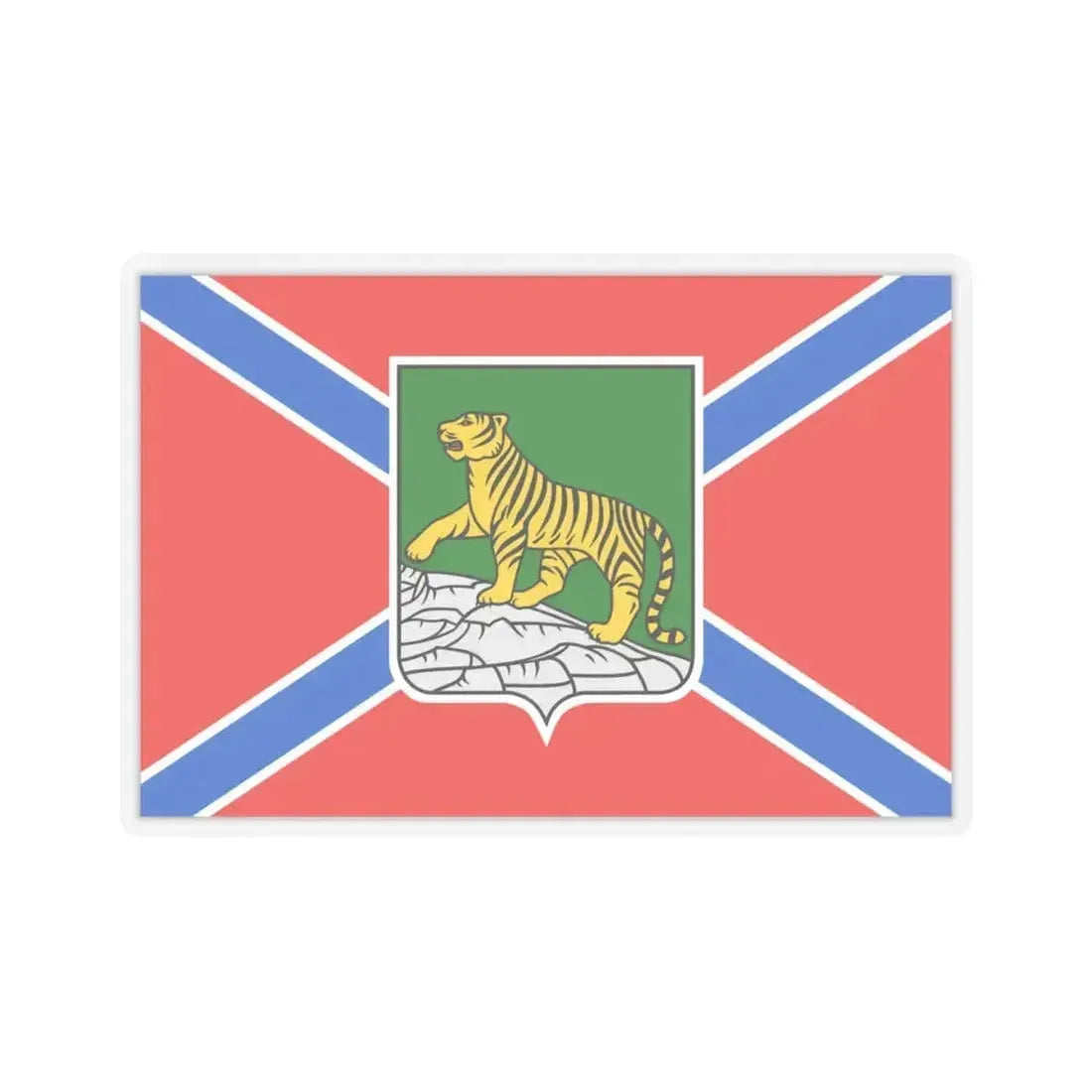 Flag of Vladivostok Russia - STICKER Vinyl Kiss-Cut Decal 6 Inch Transparent - The Sticker Space