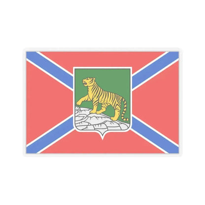 Flag of Vladivostok Russia - STICKER Vinyl Kiss-Cut Decal 6 Inch Transparent - The Sticker Space