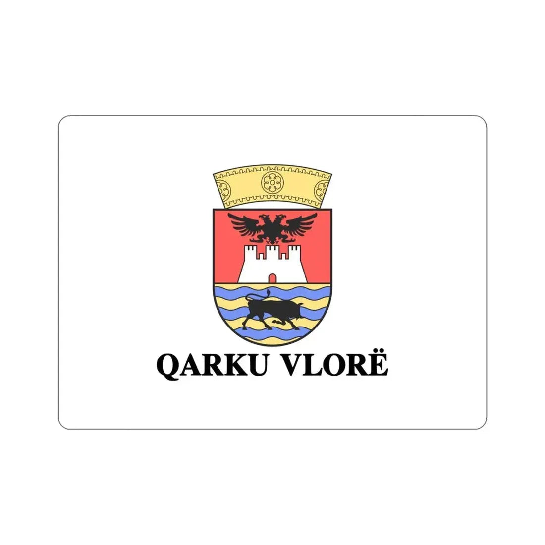 Flag of Vlorë Albania STICKER Vinyl Die-Cut Decal 4 Inch - The Sticker Space