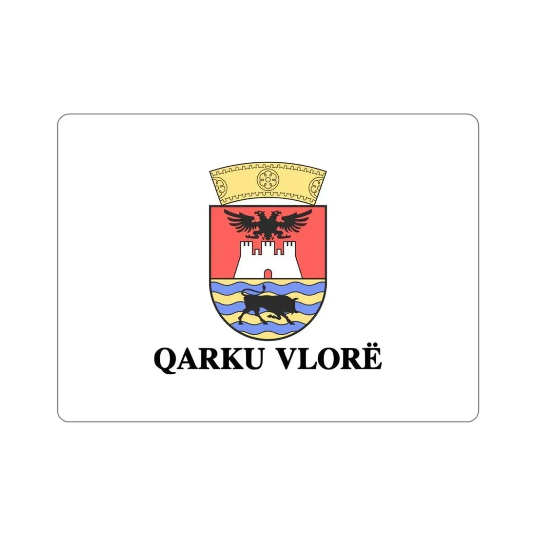 Flag of Vlorë Albania STICKER Vinyl Die-Cut Decal 5 Inch - The Sticker Space