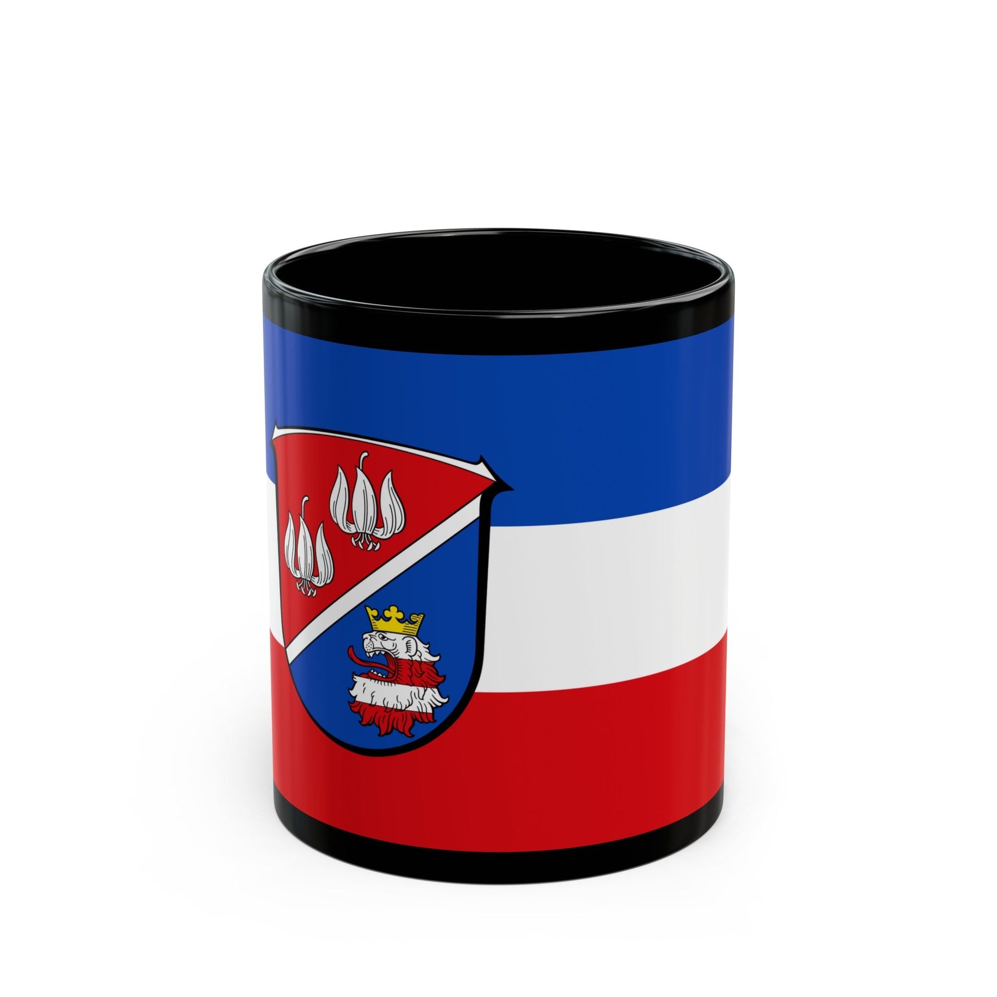 Flag of Vogelsbergkreis Germany - Black Coffee Mug-11oz-The Sticker Space