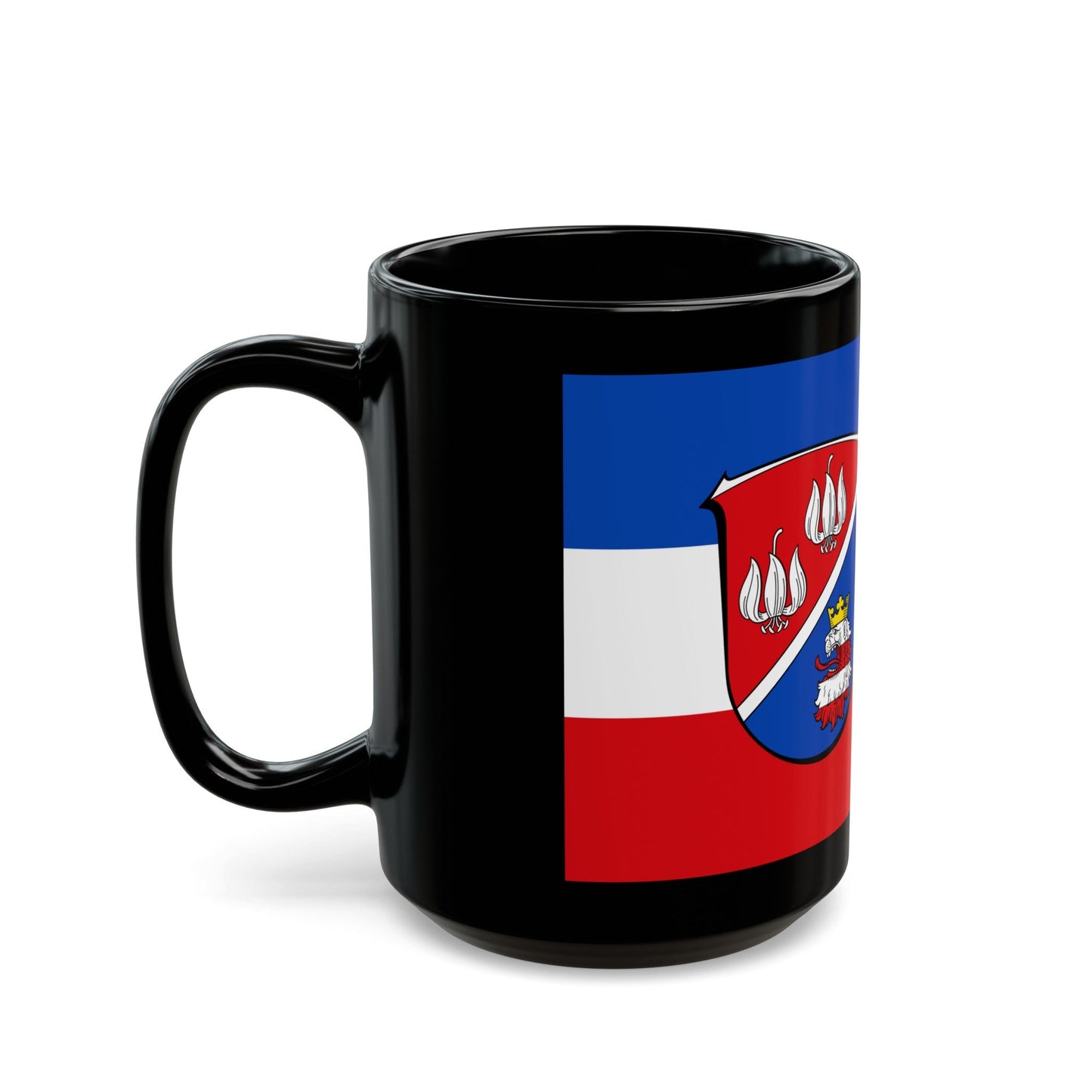 Flag of Vogelsbergkreis Germany - Black Coffee Mug-The Sticker Space