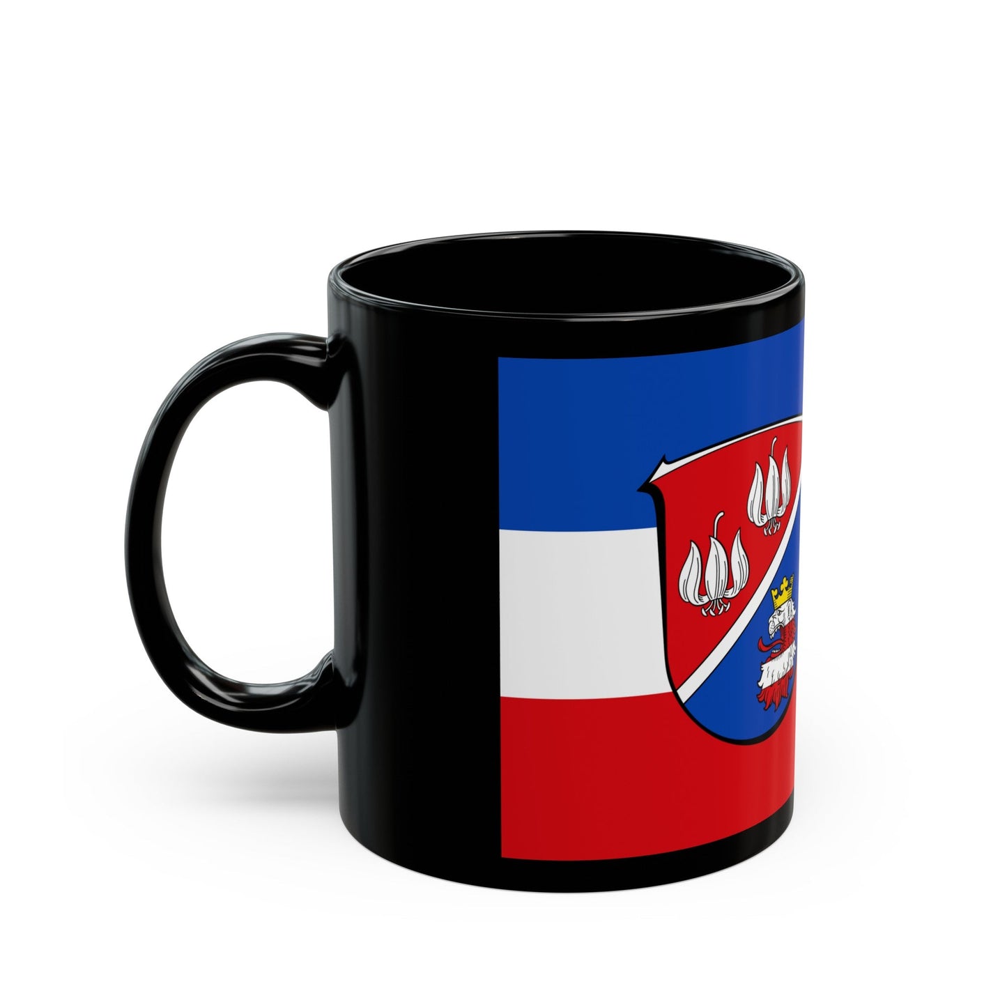 Flag of Vogelsbergkreis Germany - Black Coffee Mug-The Sticker Space