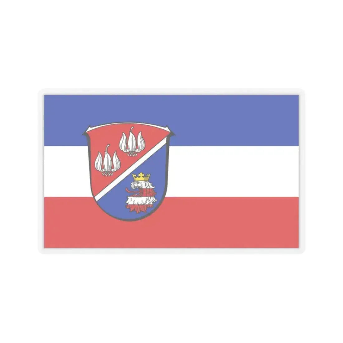 Flag of Vogelsbergkreis Germany - STICKER Vinyl Kiss-Cut Decal 2 Inch Transparent - The Sticker Space