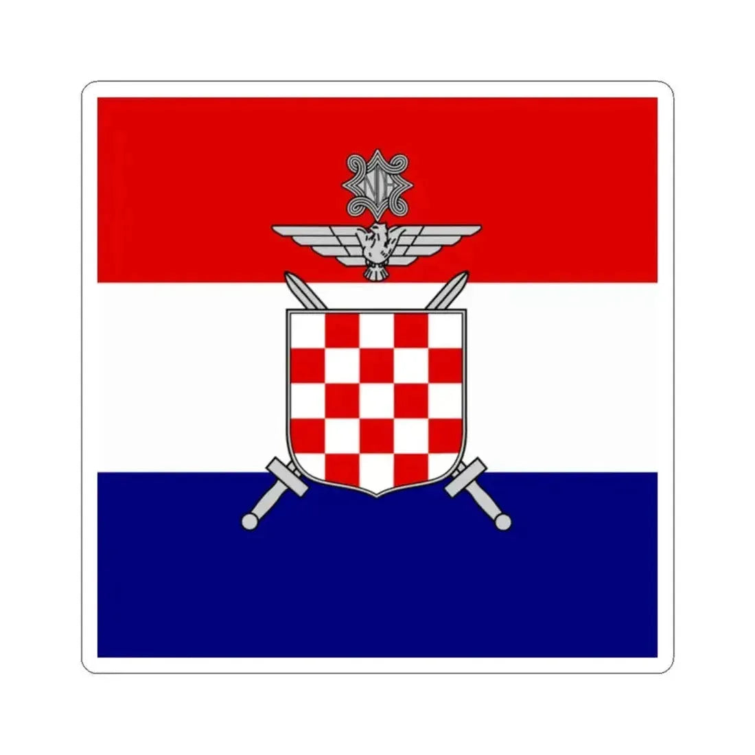 Flag of Vojskovodja Marchal in Independent State of Croatia (Croatia) STICKER Vinyl Kiss-Cut Decal 2 Inch White - The Sticker Space