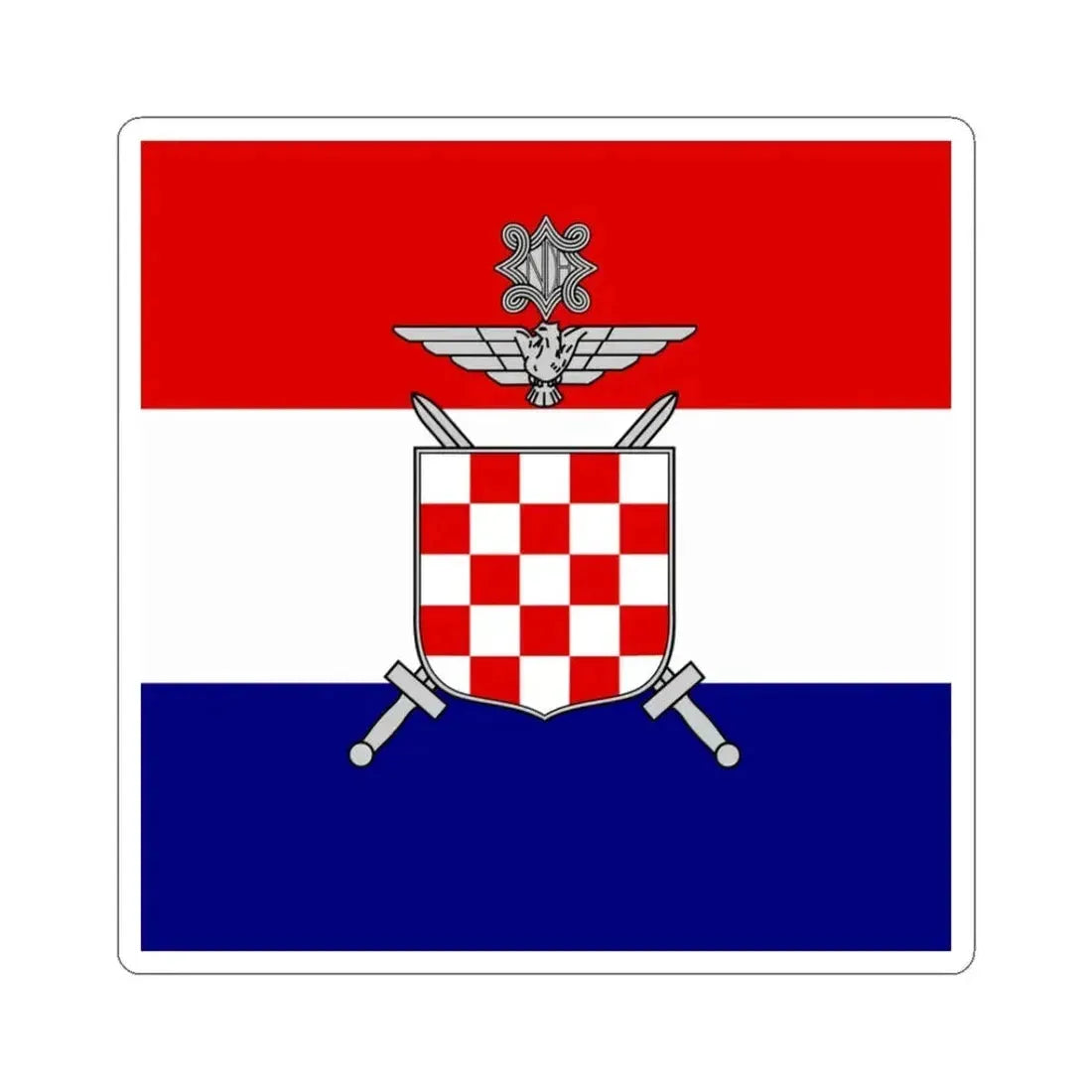 Flag of Vojskovodja Marchal in Independent State of Croatia (Croatia) STICKER Vinyl Kiss-Cut Decal 3 Inch White - The Sticker Space