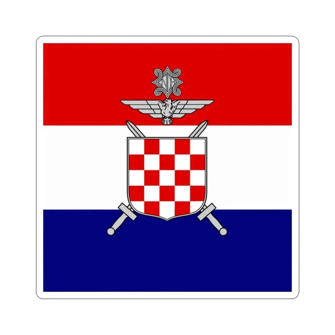 Flag of Vojskovodja Marchal in Independent State of Croatia (Croatia) STICKER Vinyl Kiss-Cut Decal 4 Inch White - The Sticker Space