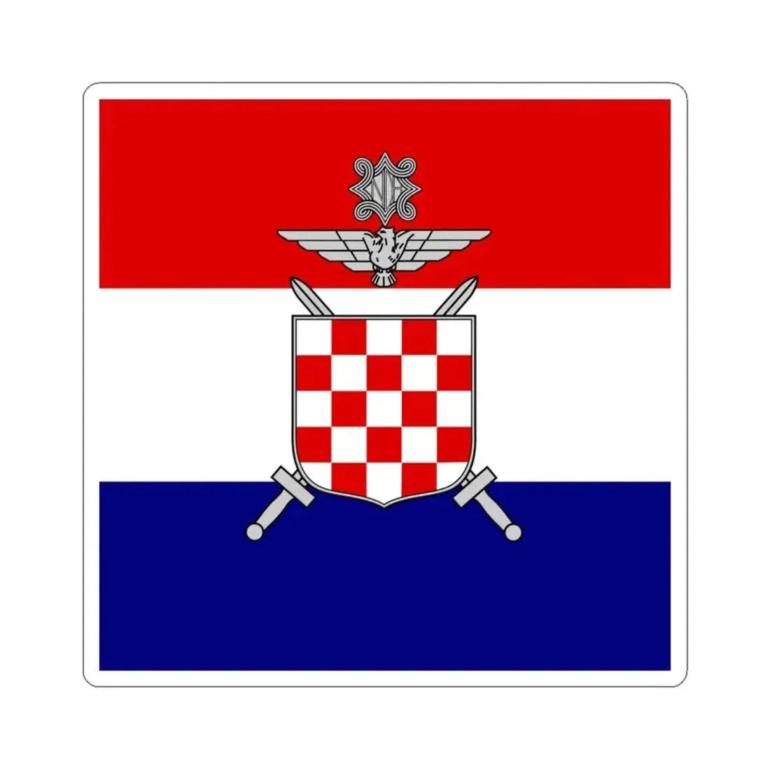 Flag of Vojskovodja Marchal in Independent State of Croatia (Croatia) STICKER Vinyl Kiss-Cut Decal 6 Inch White - The Sticker Space