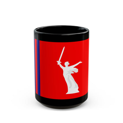 Flag of Volgograd Oblast Russia - Black Coffee Mug-15oz-The Sticker Space