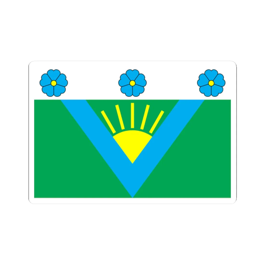 Flag of Volodymyrets raion (Ukraine) STICKER Vinyl Kiss-Cut Decal 2 Inch White - The Sticker Space