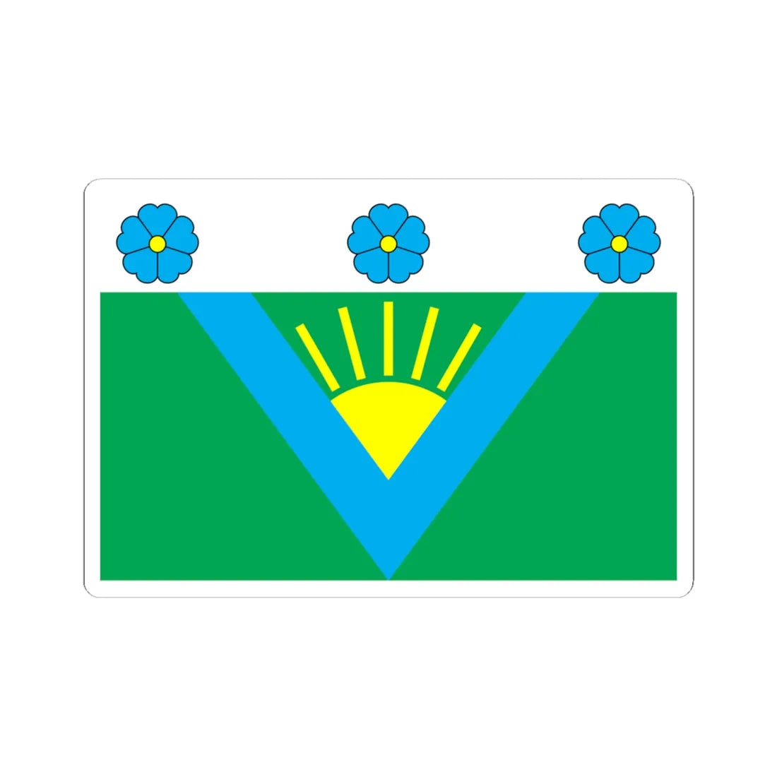 Flag of Volodymyrets raion (Ukraine) STICKER Vinyl Kiss-Cut Decal 6 Inch White - The Sticker Space
