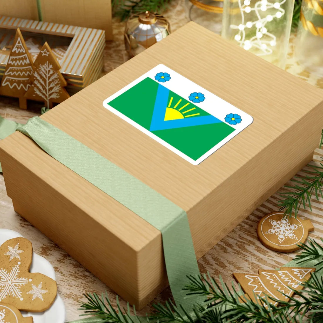 Flag of Volodymyrets raion (Ukraine) STICKER Vinyl Kiss-Cut Decal - The Sticker Space