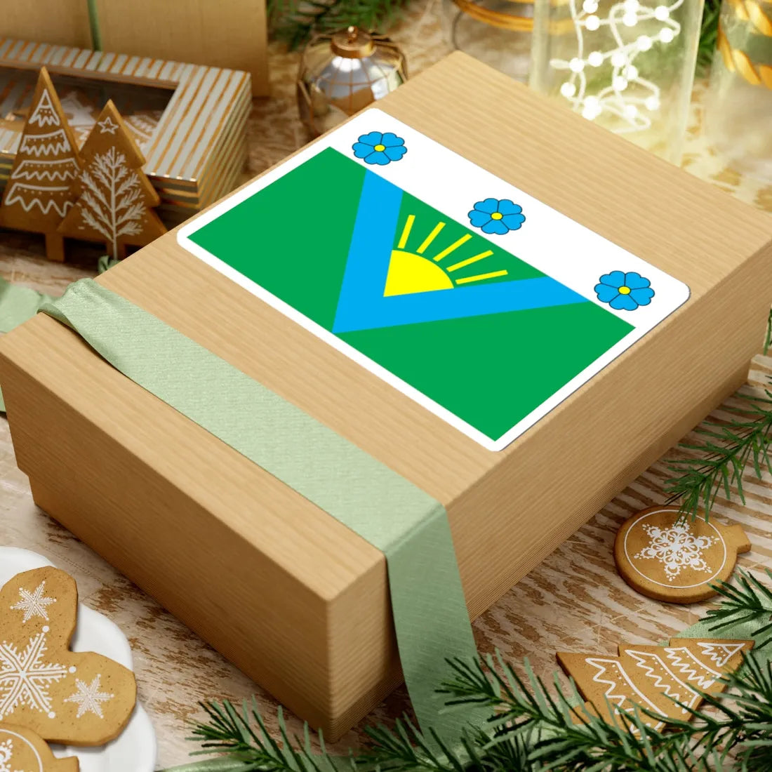 Flag of Volodymyrets raion (Ukraine) STICKER Vinyl Kiss-Cut Decal - The Sticker Space