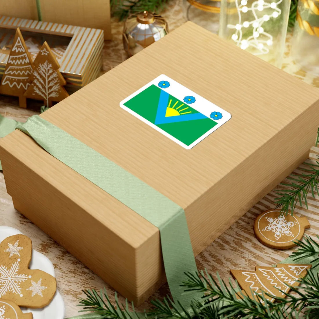 Flag of Volodymyrets raion (Ukraine) STICKER Vinyl Kiss-Cut Decal - The Sticker Space