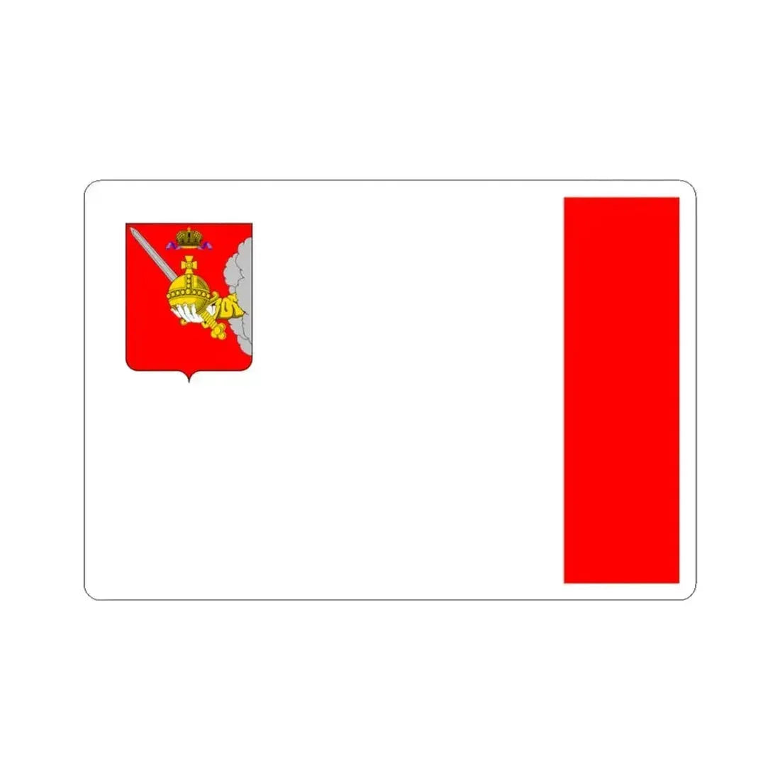 Flag of Vologda Oblast Russia - STICKER Vinyl Kiss-Cut Decal 3 Inch White - The Sticker Space