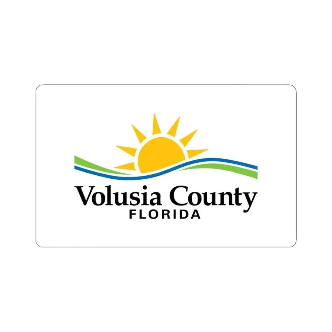 Flag of Volusia County Florida (United States) STICKER Vinyl Kiss-Cut Decal 3 Inch White - The Sticker Space