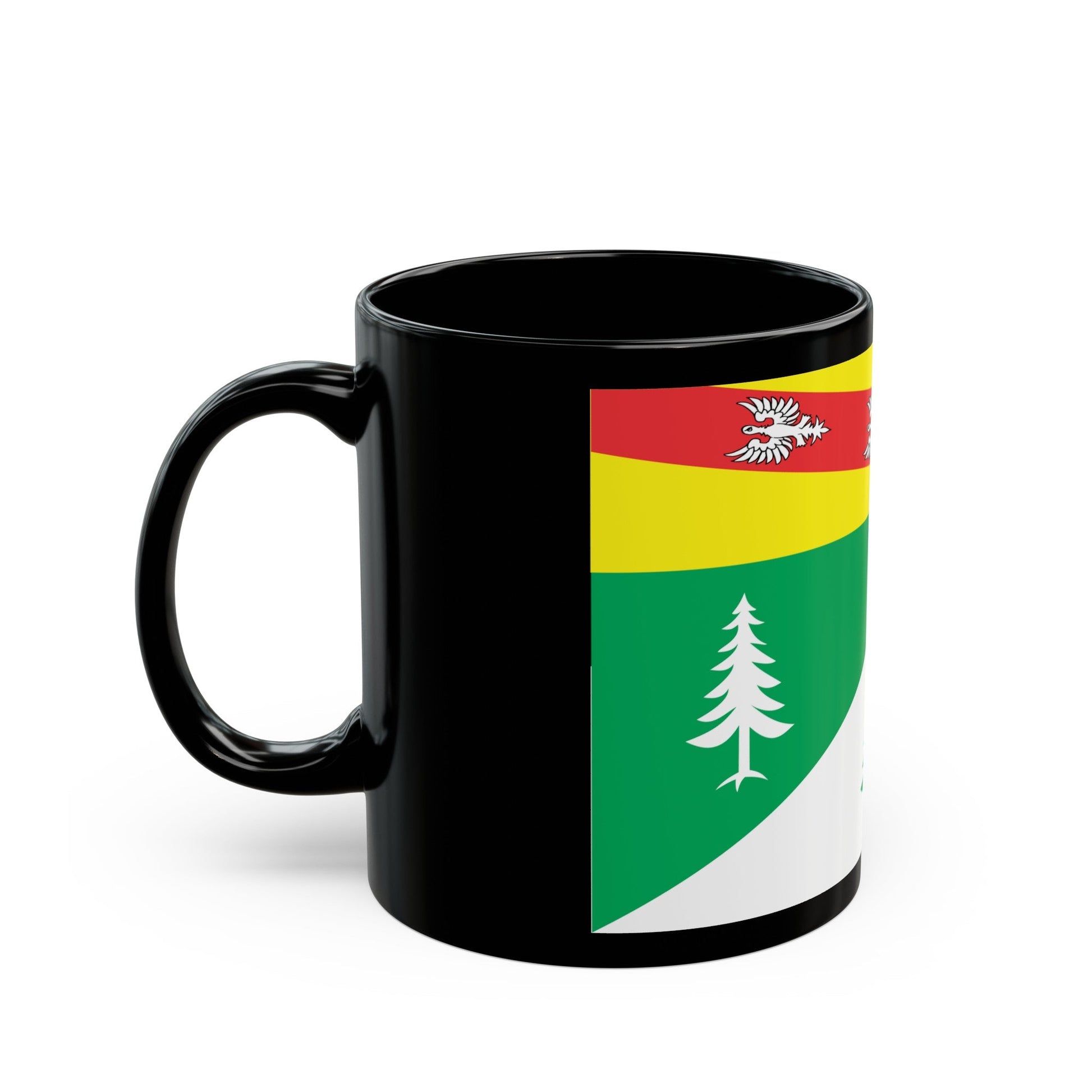 Flag of Vosges France 2 - Black Coffee Mug-The Sticker Space