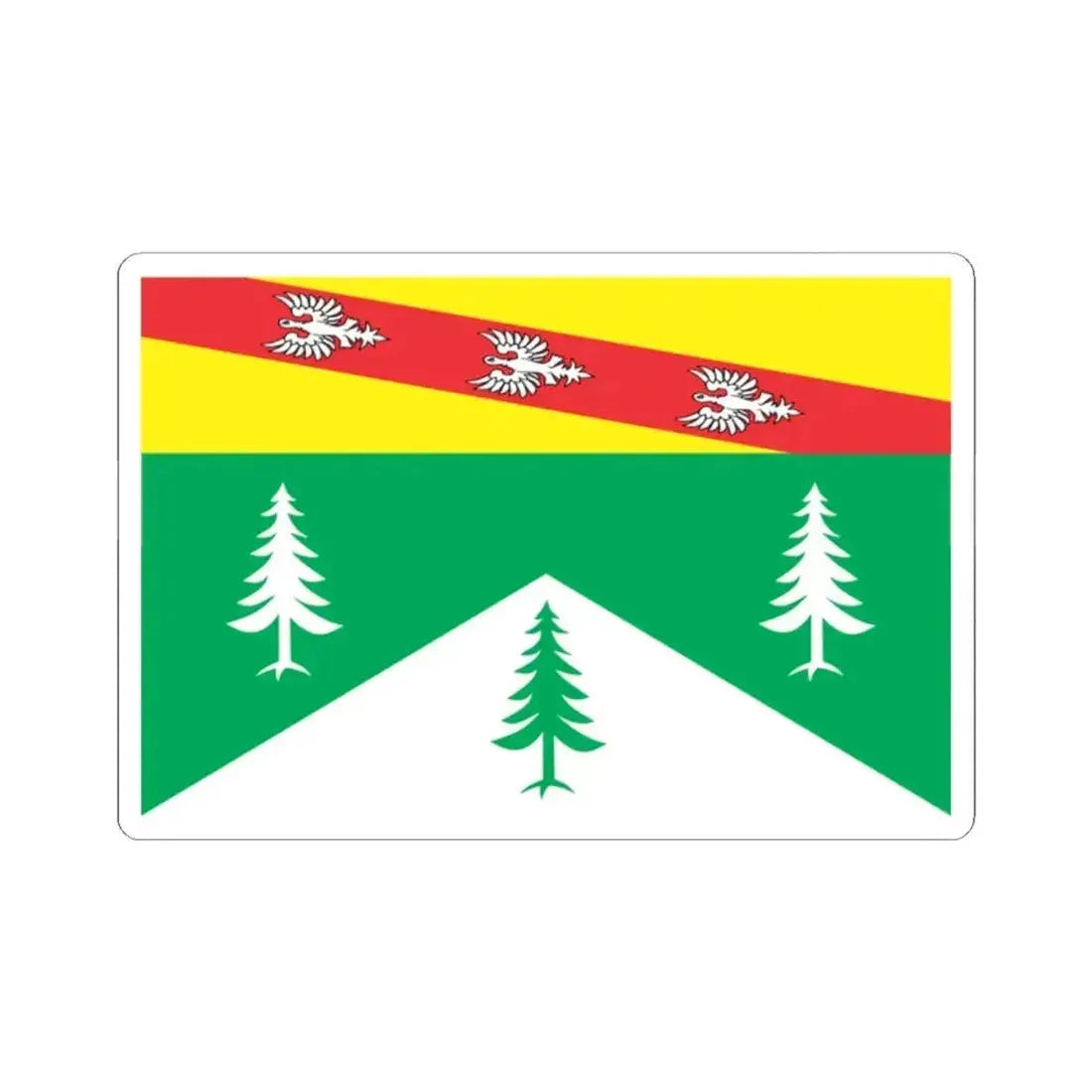 Flag of Vosges France 2 - STICKER Vinyl Kiss-Cut Decal 2 Inch White - The Sticker Space