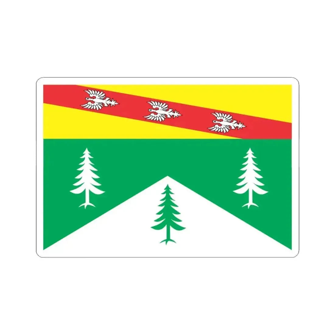 Flag of Vosges France 2 - STICKER Vinyl Kiss-Cut Decal 3 Inch White - The Sticker Space