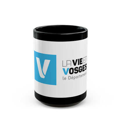 Flag of Vosges France - Black Coffee Mug-15oz-The Sticker Space