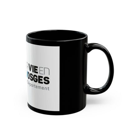 Flag of Vosges France - Black Coffee Mug-The Sticker Space