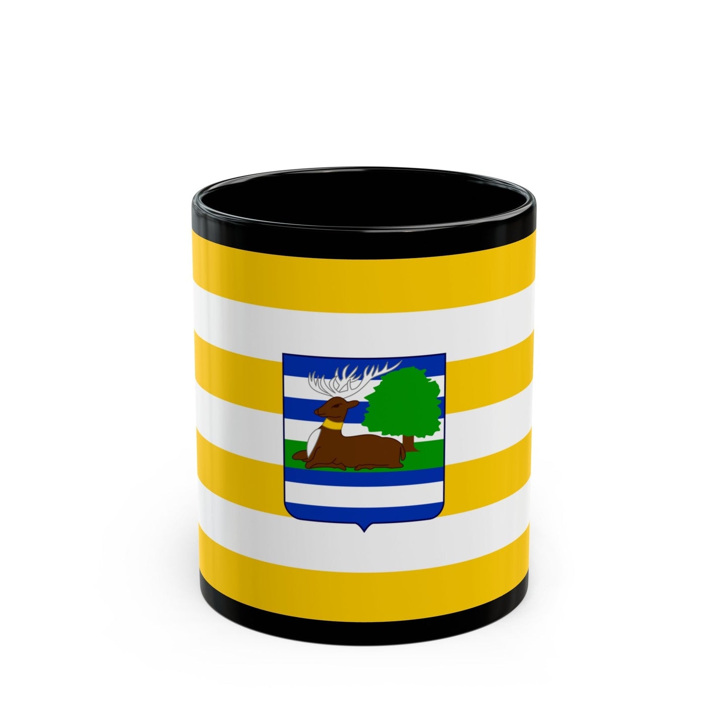 Flag of Vukovar Srijem County Croatia - Black Coffee Mug-11oz-The Sticker Space