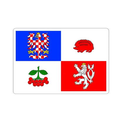 Flag of Vysocina Region (Czech Republic) STICKER Vinyl Kiss-Cut Decal 4 Inch White - The Sticker Space