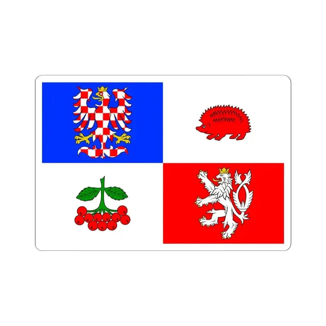 Flag of Vysocina Region (Czech Republic) STICKER Vinyl Kiss-Cut Decal 6 Inch White - The Sticker Space