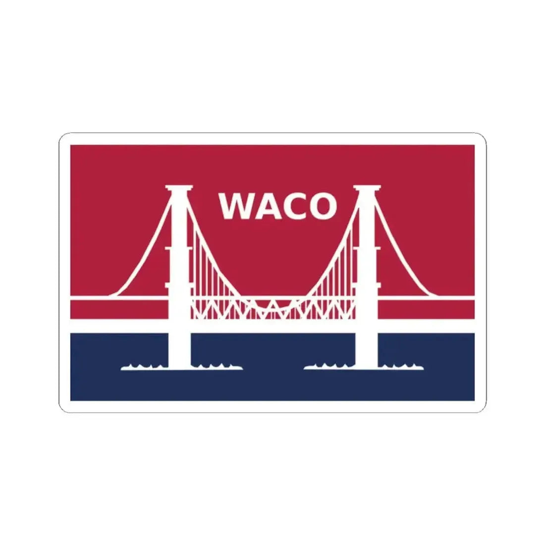 Flag of Waco Texas 1985-2024 (United States) STICKER Vinyl Kiss-Cut Decal 2 Inch White - The Sticker Space