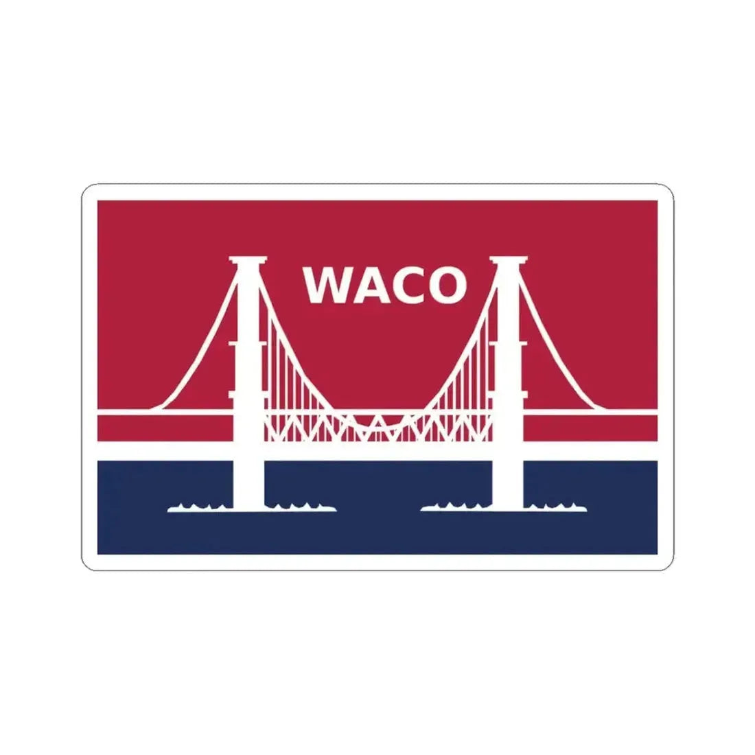 Flag of Waco Texas 1985-2024 (United States) STICKER Vinyl Kiss-Cut Decal 3 Inch White - The Sticker Space