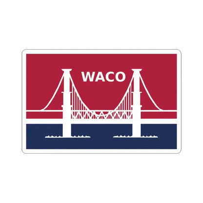Flag of Waco Texas 1985-2024 (United States) STICKER Vinyl Kiss-Cut Decal 3 Inch White - The Sticker Space