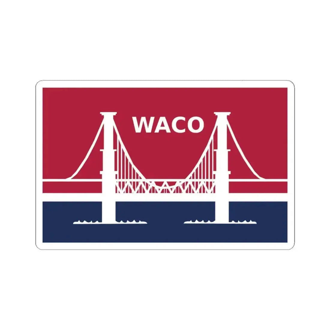 Flag of Waco Texas 1985-2024 (United States) STICKER Vinyl Kiss-Cut Decal 4 Inch White - The Sticker Space