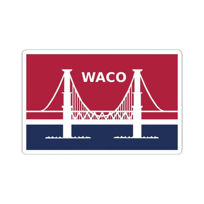 Flag of Waco Texas 1985-2024 (United States) STICKER Vinyl Kiss-Cut Decal 4 Inch White - The Sticker Space