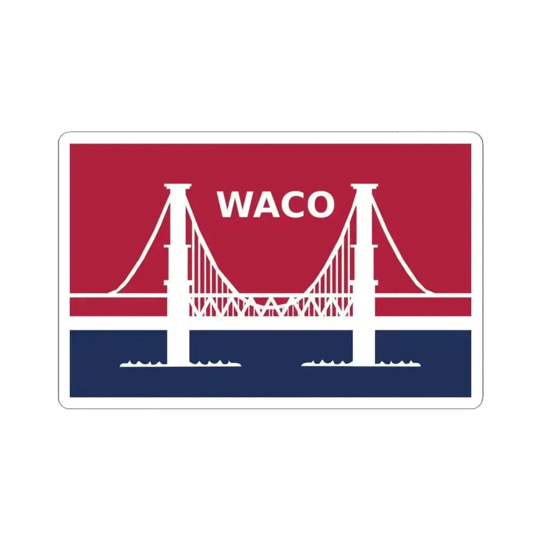 Flag of Waco Texas 1985-2024 (United States) STICKER Vinyl Kiss-Cut Decal 6 Inch White - The Sticker Space