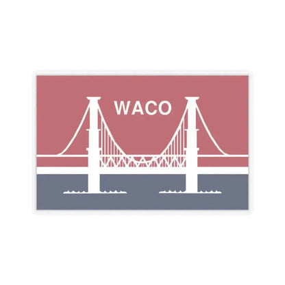 Flag of Waco, Texas - STICKER Vinyl Kiss-Cut Decal 2 Inch Transparent - The Sticker Space