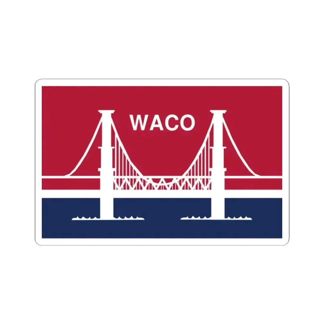 Flag of Waco, Texas - STICKER Vinyl Kiss-Cut Decal 2 Inch White - The Sticker Space