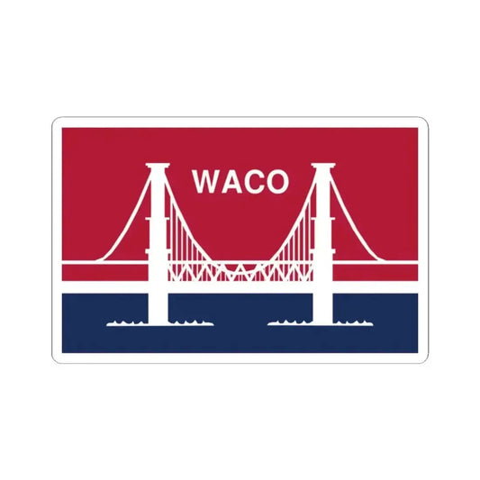 Flag of Waco, Texas - STICKER Vinyl Kiss-Cut Decal 2 Inch White - The Sticker Space