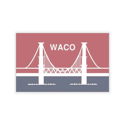 Flag of Waco, Texas - STICKER Vinyl Kiss-Cut Decal 3 Inch Transparent - The Sticker Space