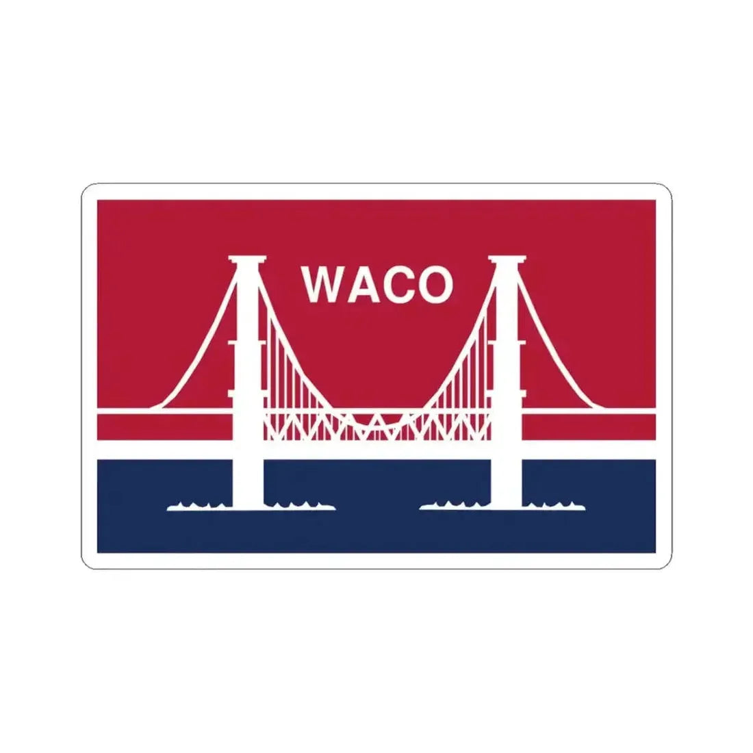 Flag of Waco, Texas - STICKER Vinyl Kiss-Cut Decal 3 Inch White - The Sticker Space