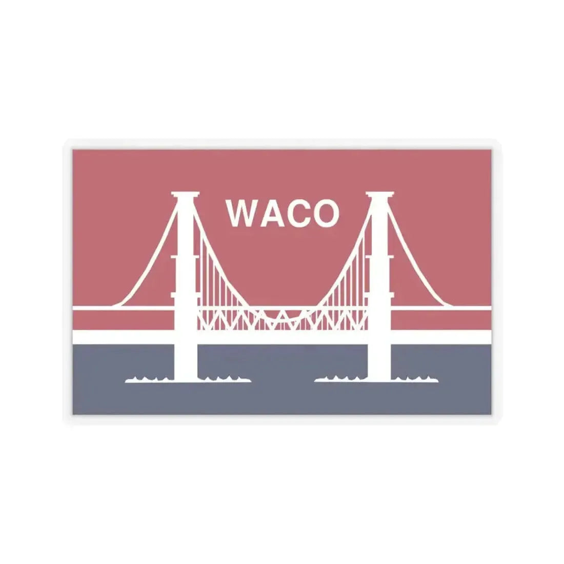 Flag of Waco, Texas - STICKER Vinyl Kiss-Cut Decal 4 Inch Transparent - The Sticker Space