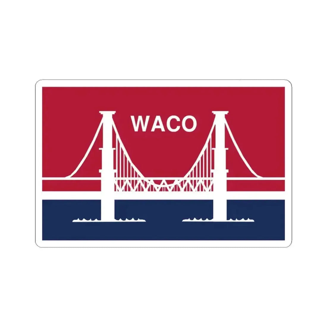 Flag of Waco, Texas - STICKER Vinyl Kiss-Cut Decal 4 Inch White - The Sticker Space