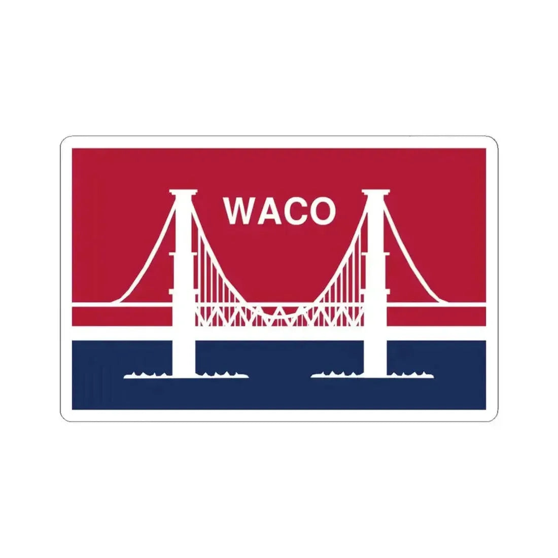Flag of Waco, Texas - STICKER Vinyl Kiss-Cut Decal 6 Inch White - The Sticker Space