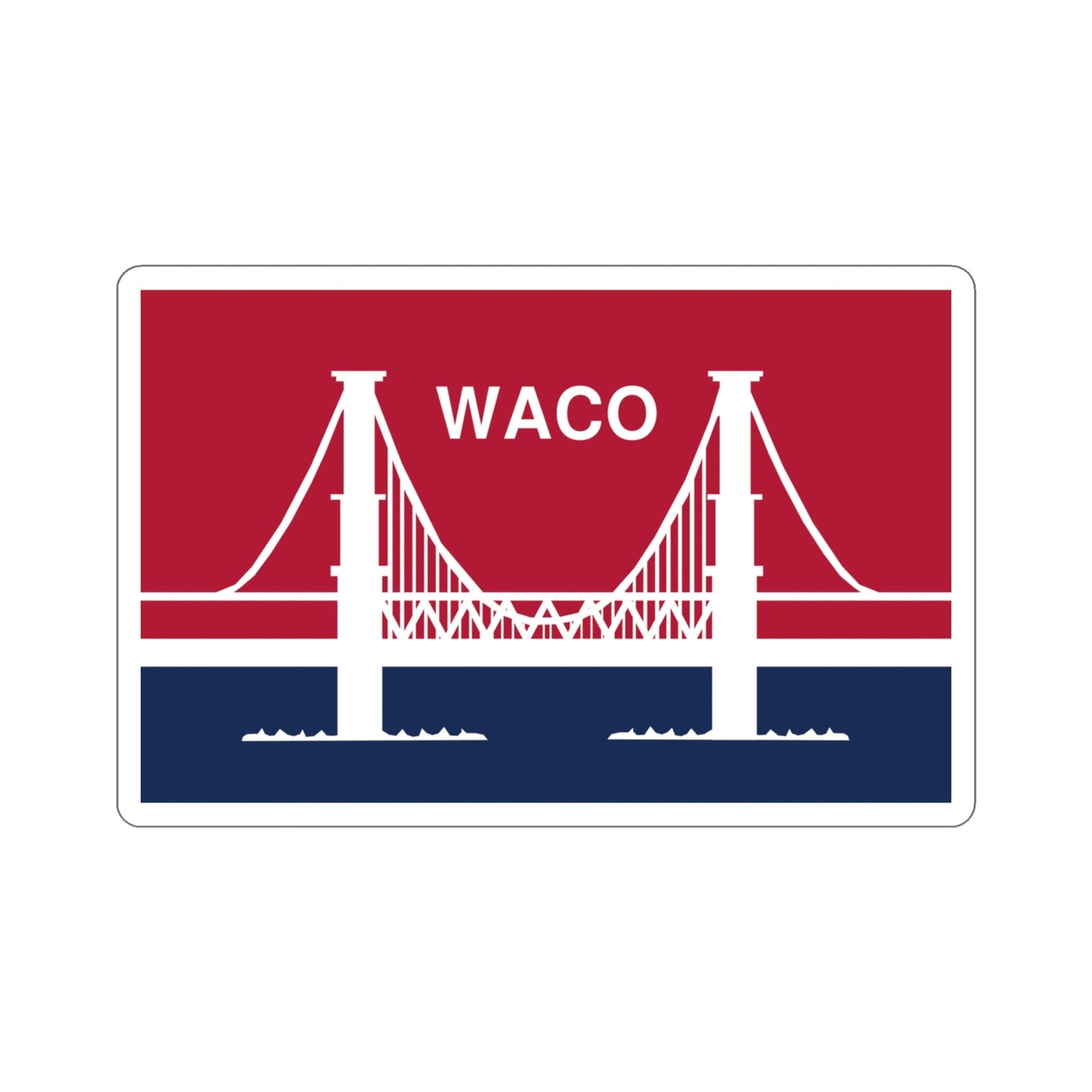 Flag of Waco Texas USA STICKER Vinyl Die-Cut Decal-4 Inch-The Sticker Space