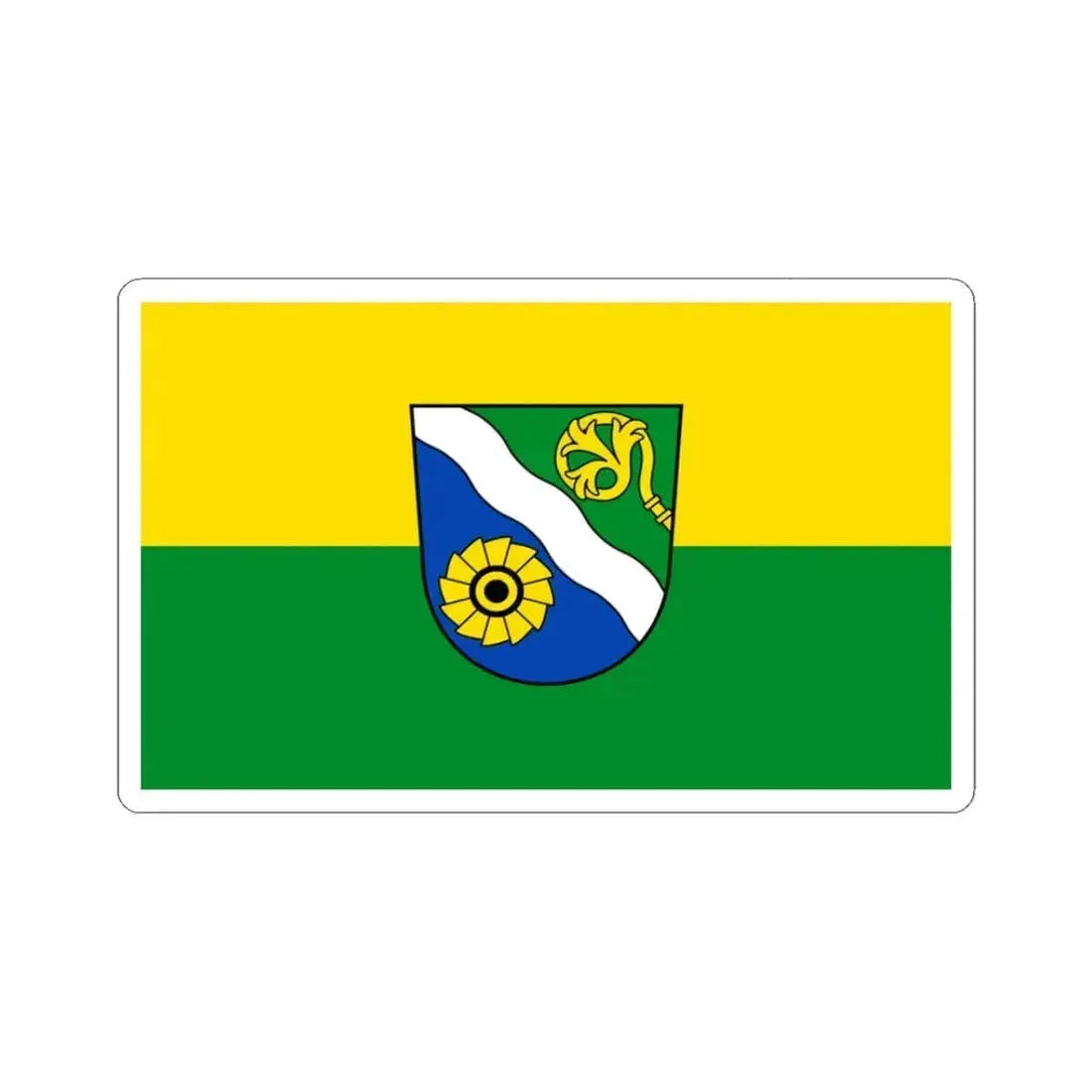 Flag of Waldshut Germany - STICKER Vinyl Kiss-Cut Decal 3 Inch White - The Sticker Space