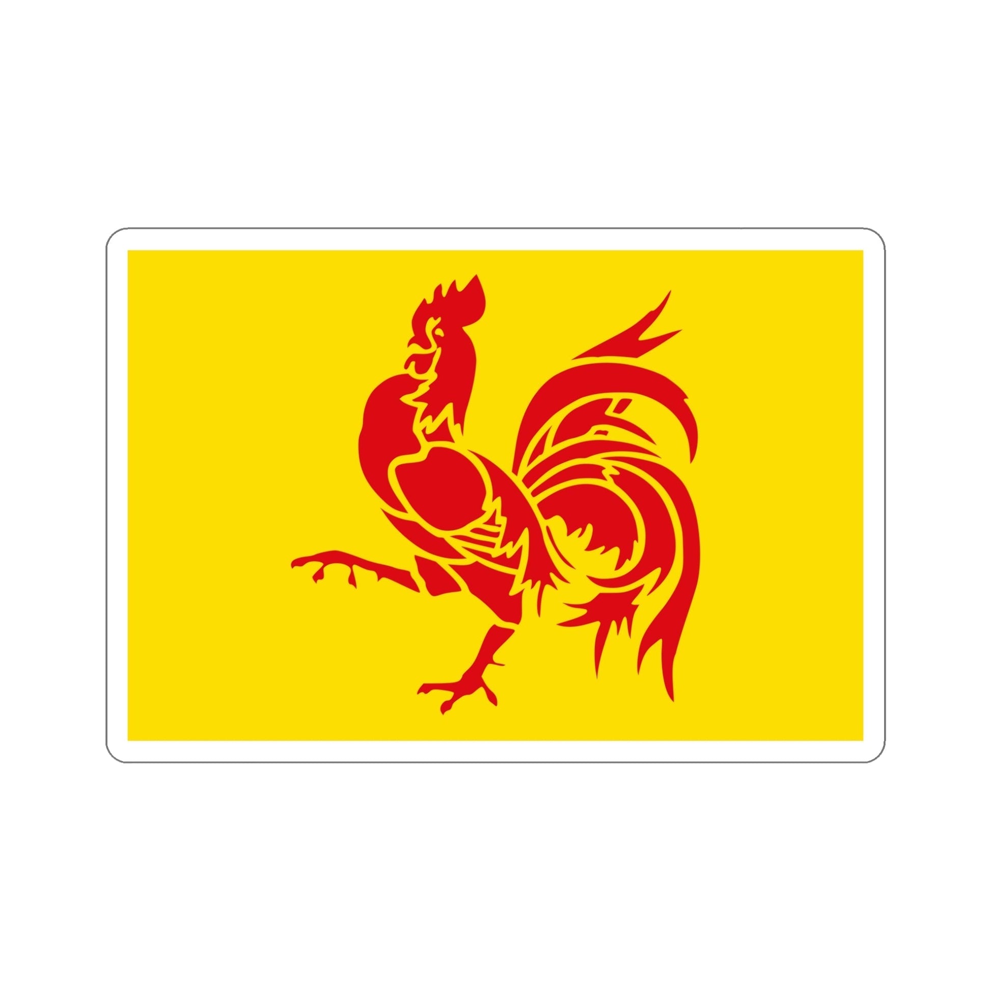 Flag of Wallonia the French Community and Walloon Region Belgium STICKER Vinyl Die-Cut Decal-5 Inch-The Sticker Space
