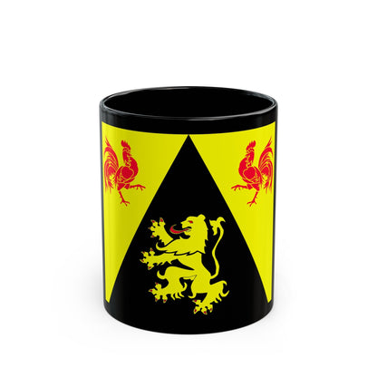 Flag of Walloon Brabant Belgium - Black Coffee Mug-11oz-The Sticker Space