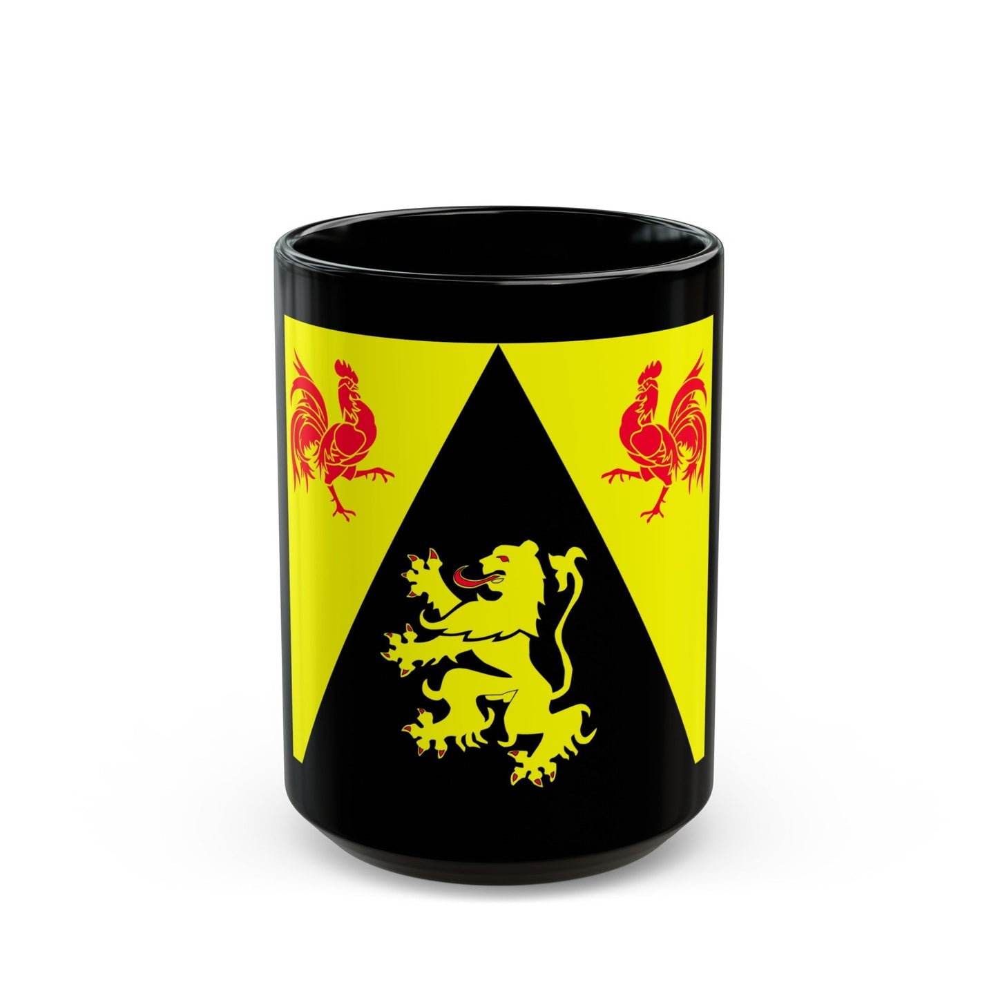 Flag of Walloon Brabant Belgium - Black Coffee Mug-15oz-The Sticker Space